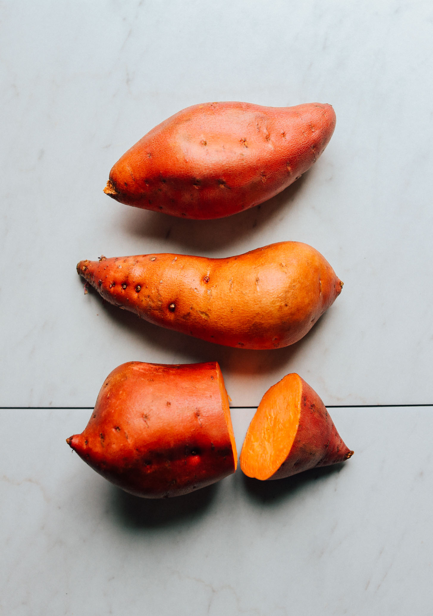 Beautiful unpeeled sweet potatoes for making Sweet Potato Lentil Shepherd's Pie