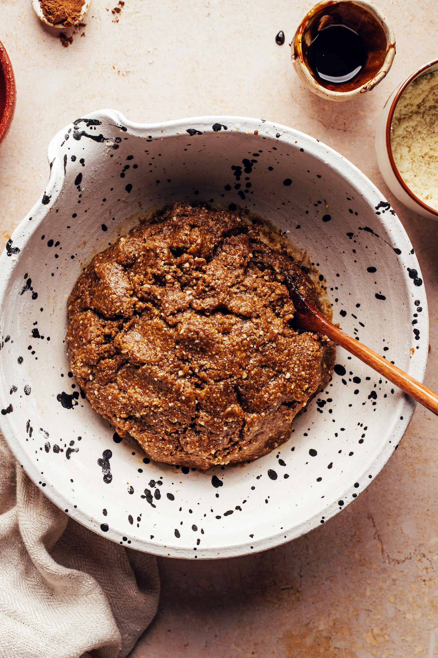 Bowl of vegan gluten-free gingersnap dough