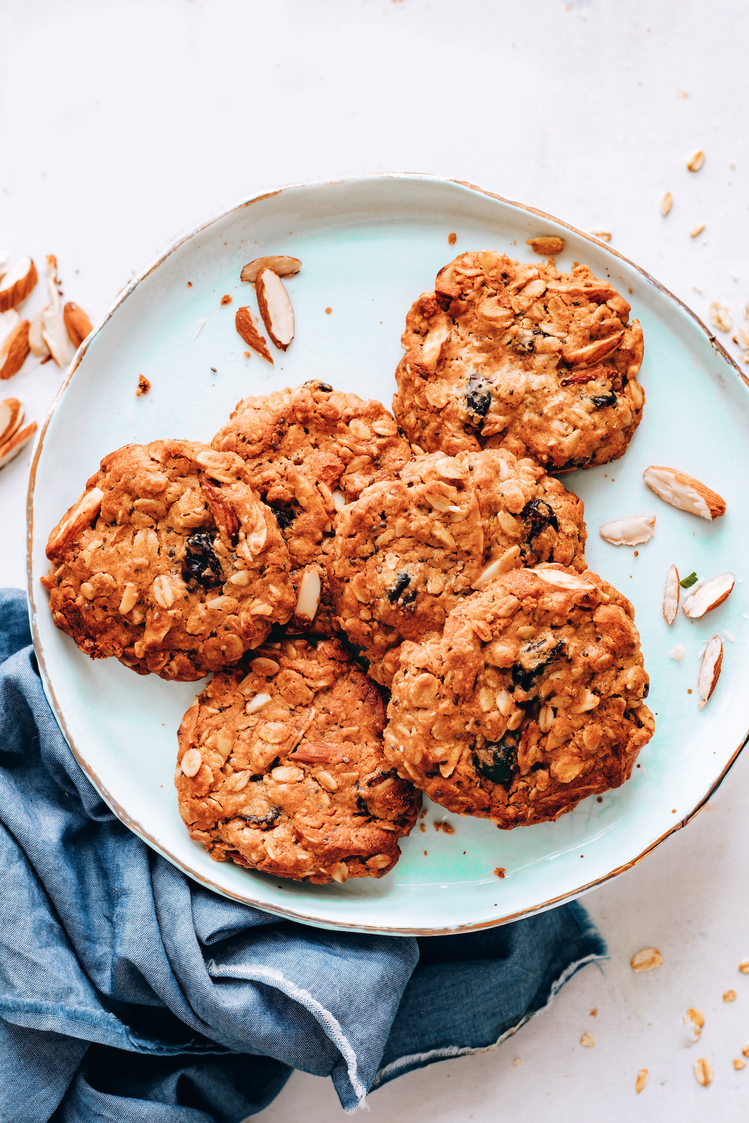 Plate of gluten-free vegan granola cookies