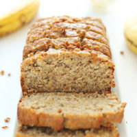 Loaf of sliced Gluten Free Banana Bread for a delicious treat