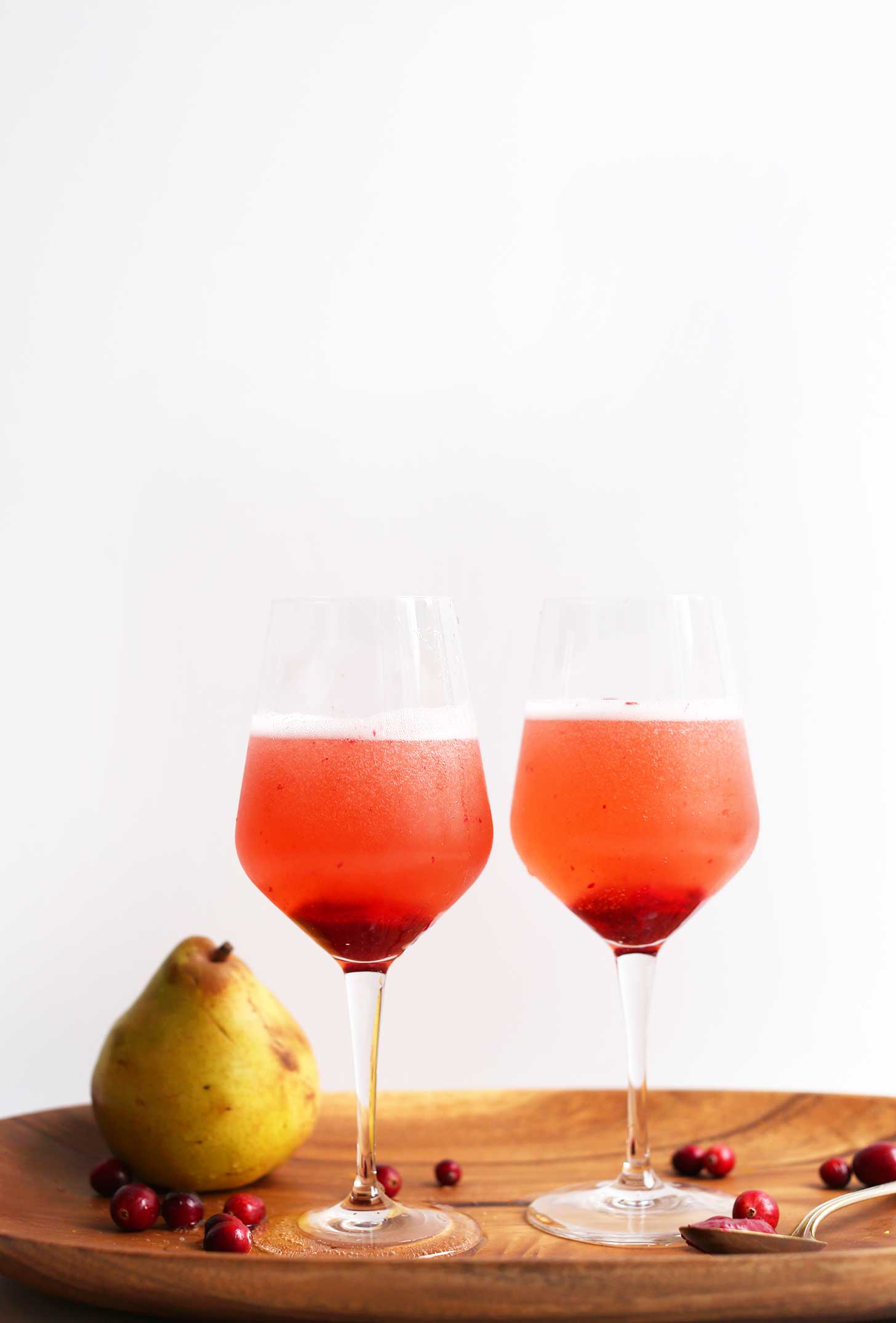 Two glasses with Fancy Champagne Cocktails for the New Year's Eve celebration