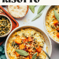 Bowl of butternut squash risotto