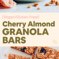 Homemade cherry almond granola bars