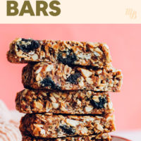 Stack of cherry almond granola bars