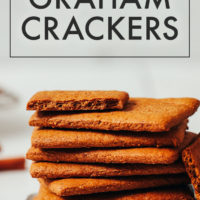 Stack of crispy vegan and gluten-free graham crackers