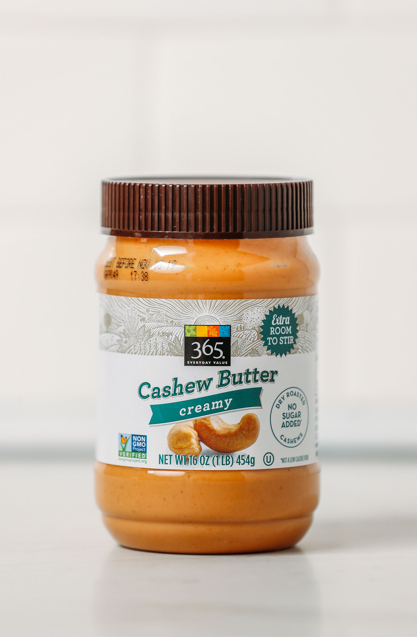 Jar of Whole Foods 365 Cashew Butter as part of our unbiased review of popular cashew butter brands