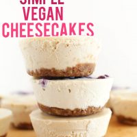 Stack of super simple homemade Vegan Cheesecakes