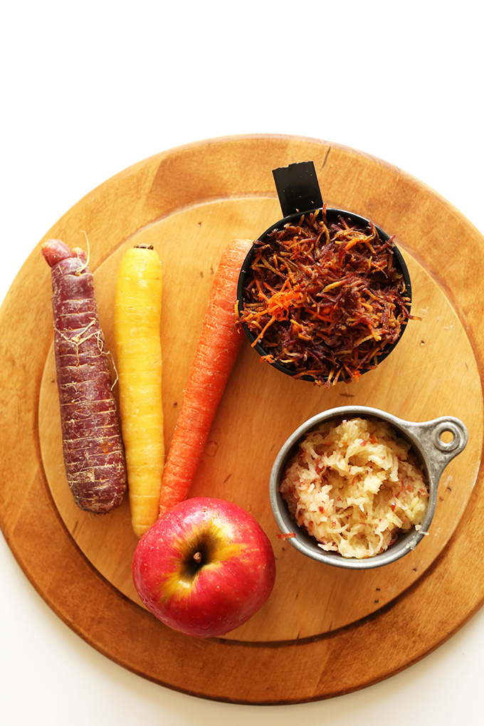 Apples and carrots for making our Simple Carrot Apple Muffins recipe