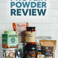 Assortment of Vegan Chocolate Protein Powders for our unbiased review