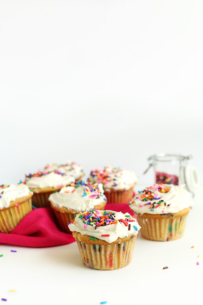 Batch of our Vegan Funfetti Cupcakes recipe 