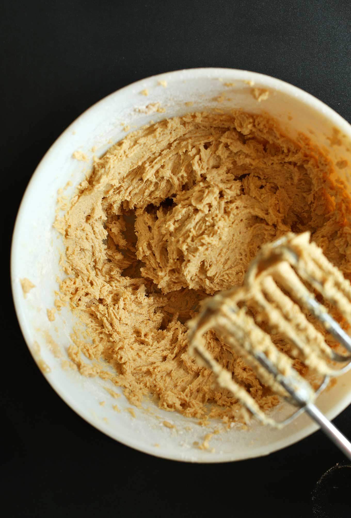 Freshly whipped Vegan Pumpkin Sugar Cookie dough